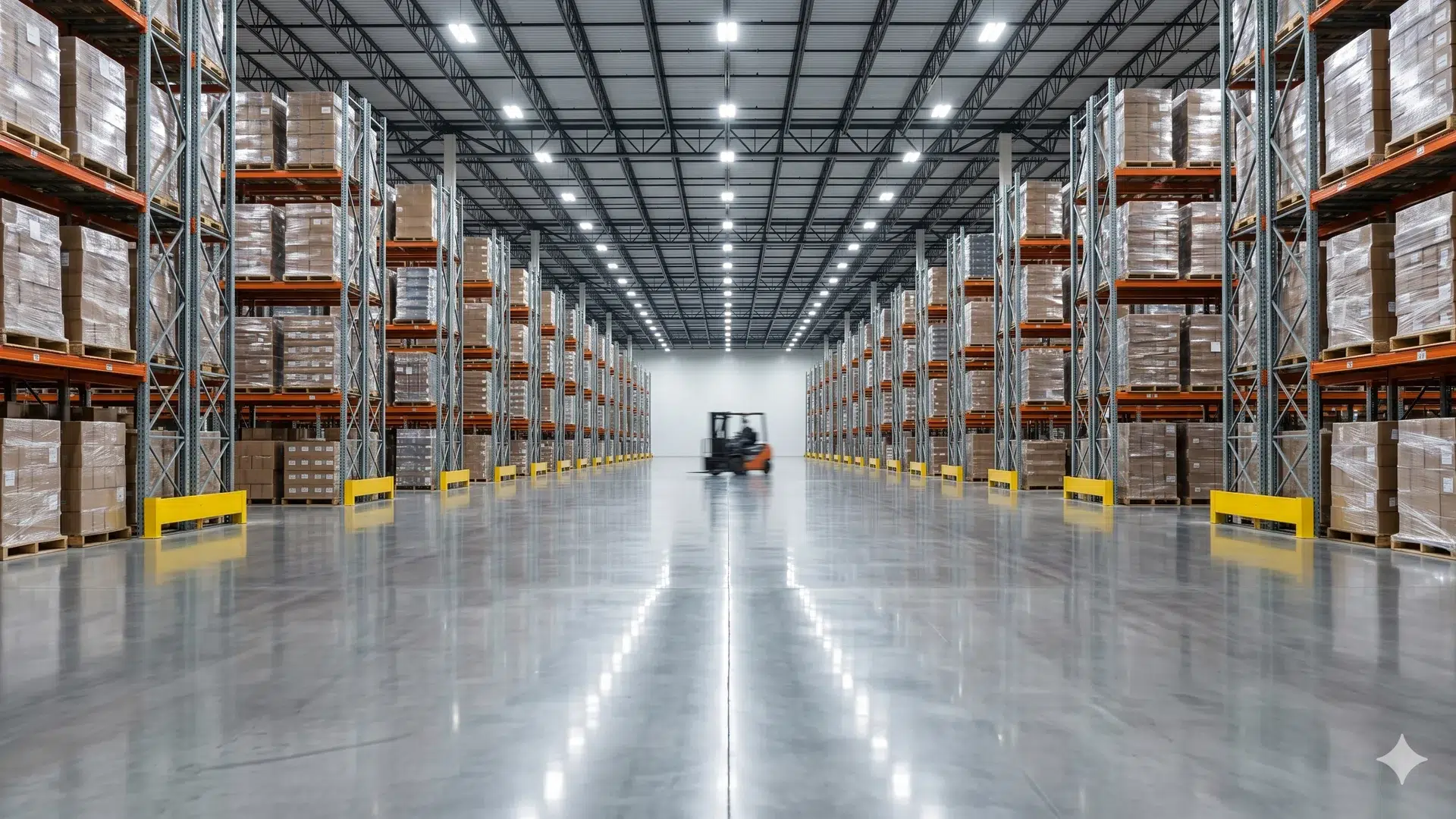 Long Island industrial warehouse floor with auto-scrubber