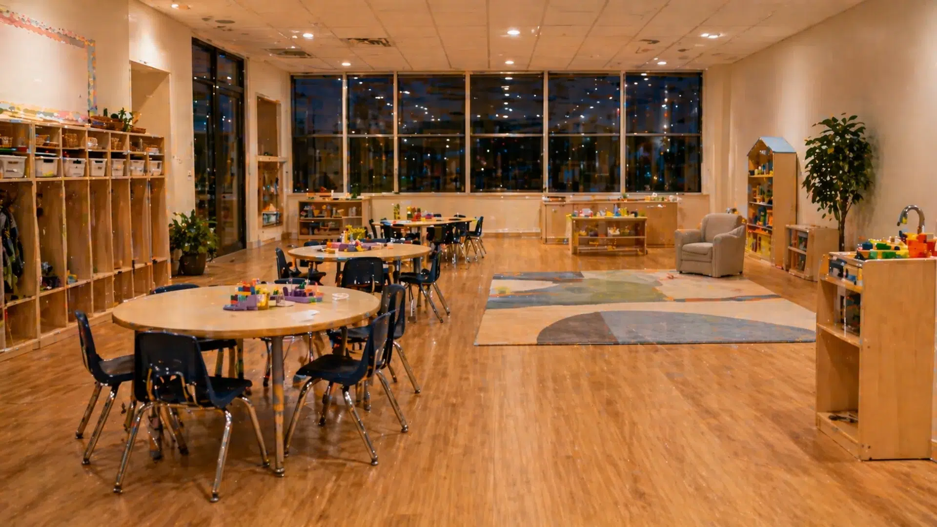 Clean Long Island classroom with sanitized desks