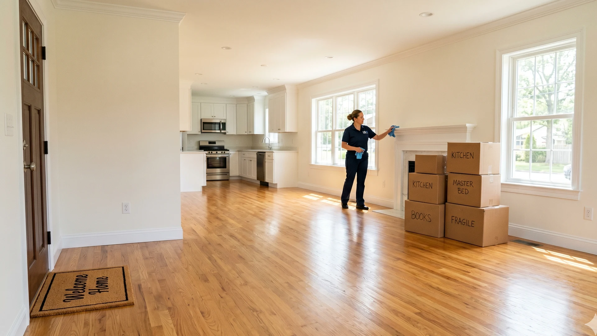 Empty Long Island home interior cleaned and ready for move-in by E and J Cleaning